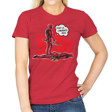Canada's Ass - Womens T-Shirts RIPT Apparel Small / Red