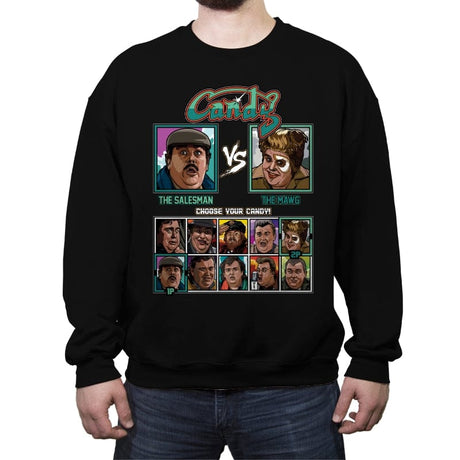 Candy Fighter - Crew Neck Sweatshirt Crew Neck Sweatshirt RIPT Apparel Small / Black