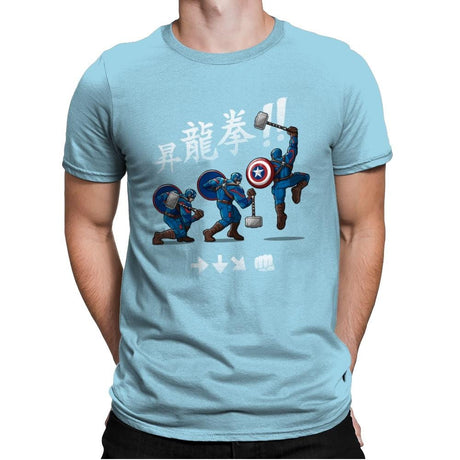 Cap Shoryuken - Anytime - Mens Premium T-Shirts RIPT Apparel Small / Light Blue