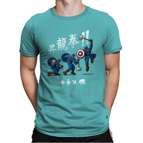 Cap Shoryuken - Anytime - Mens Premium T-Shirts RIPT Apparel Small / Tahiti Blue