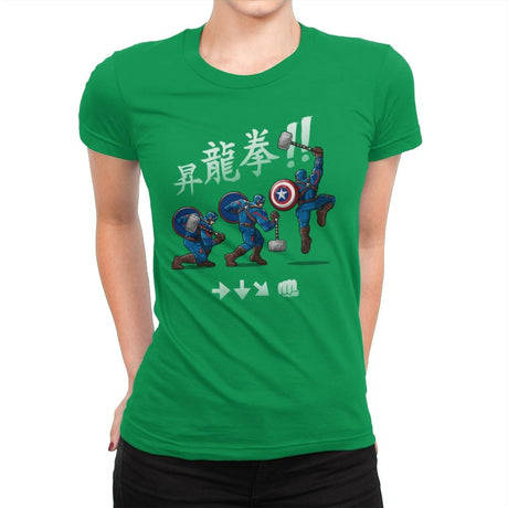 Cap Shoryuken - Anytime - Womens Premium T-Shirts RIPT Apparel Small / Kelly Green