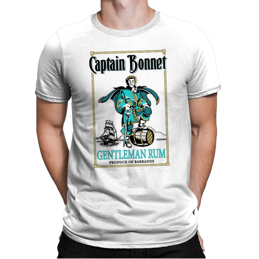 Captain Bonnet - Mens Premium T-Shirts RIPT Apparel Small / White