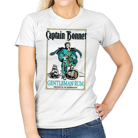 Captain Bonnet - Womens T-Shirts RIPT Apparel Small / White