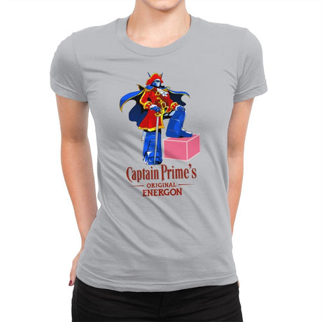 Captain P.'s Original Energon Exclusive - Shirtformers - Womens Premium T-Shirts RIPT Apparel Small / Silver