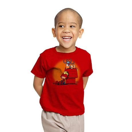 Captain Peanuts - Youth T-Shirts RIPT Apparel X-small / Red
