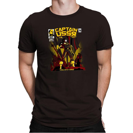 Captain USSR: Issue 1 Exclusive - Mens Premium T-Shirts RIPT Apparel Small / Dark Chocolate