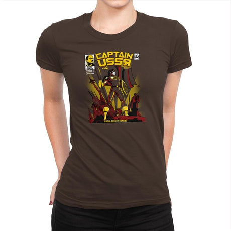 Captain USSR: Issue 1 Exclusive - Womens Premium T-Shirts RIPT Apparel Small / Dark Chocolate