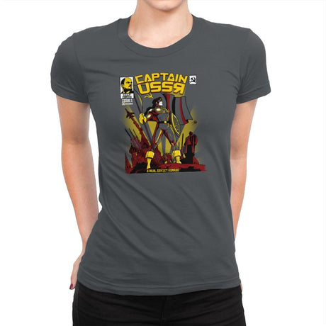 Captain USSR: Issue 1 Exclusive - Womens Premium T-Shirts RIPT Apparel Small / Heavy Metal