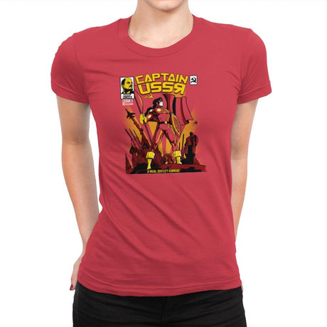 Captain USSR: Issue 1 Exclusive - Womens Premium T-Shirts RIPT Apparel Small / Red