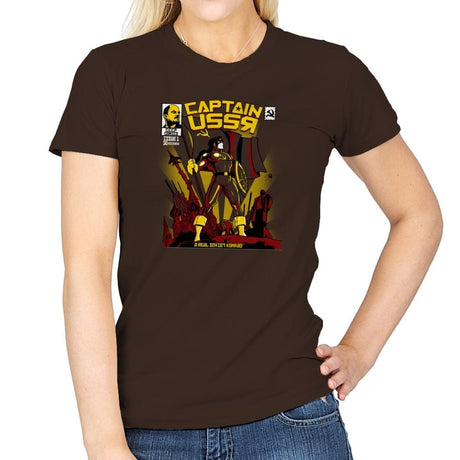 Captain USSR: Issue 1 Exclusive - Womens T-Shirts RIPT Apparel Small / Dark Chocolate