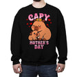 Capy Mother's Day - Crew Neck Sweatshirt Crew Neck Sweatshirt RIPT Apparel Small / Black