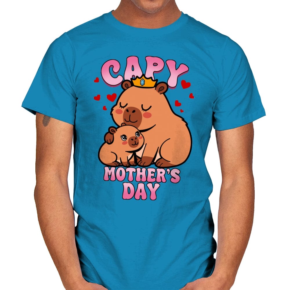 Capy Mother's Day - Mens T-Shirts RIPT Apparel Small / Sapphire