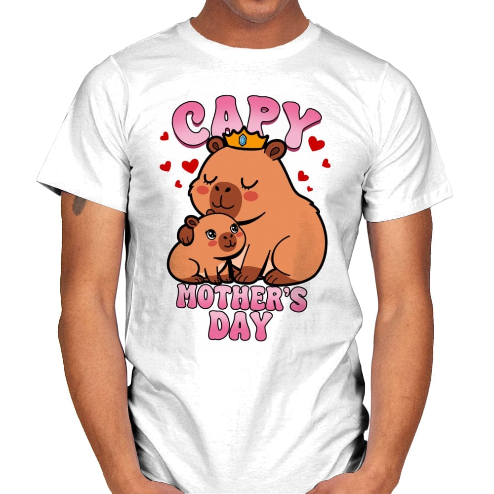 Capy Mother's Day - Mens T-Shirts RIPT Apparel Small / White