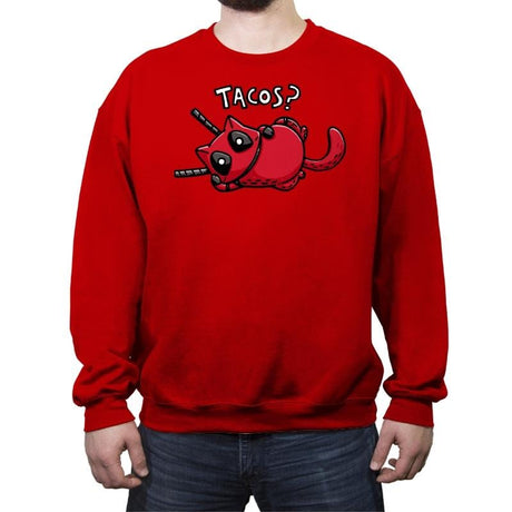 Care For Some Tacos? - Crew Neck Sweatshirt Crew Neck Sweatshirt RIPT Apparel Small / Red