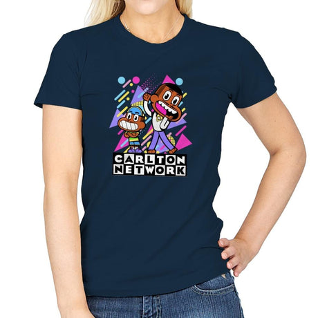 Carlton Network - Womens T-Shirts RIPT Apparel Small / Navy