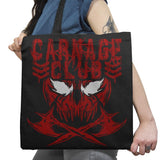 CARNAGE CLUB Exclusive - Tote Bag Tote Bag RIPT Apparel 18x18 / Black