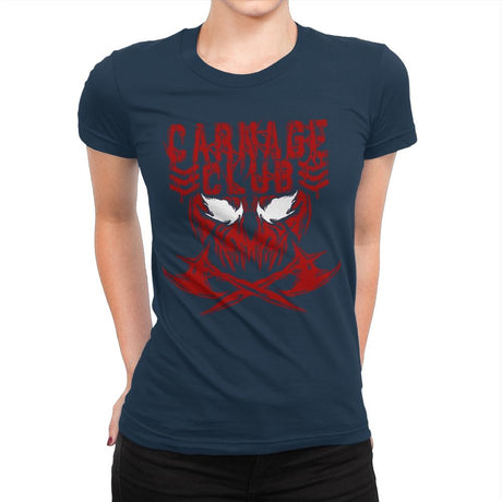 CARNAGE CLUB Exclusive - Womens Premium T-Shirts RIPT Apparel Small / Midnight Navy