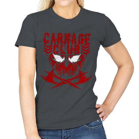 CARNAGE CLUB Exclusive - Womens T-Shirts RIPT Apparel Small / Charcoal