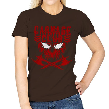 CARNAGE CLUB Exclusive - Womens T-Shirts RIPT Apparel Small / Dark Chocolate
