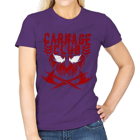CARNAGE CLUB Exclusive - Womens T-Shirts RIPT Apparel Small / Purple