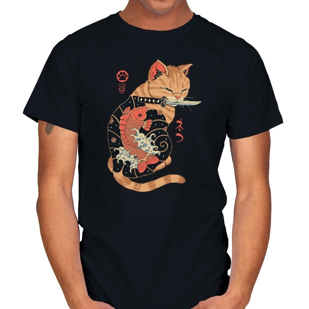 Carp Tattooed Cat - Mens T-Shirts RIPT Apparel Small / Black