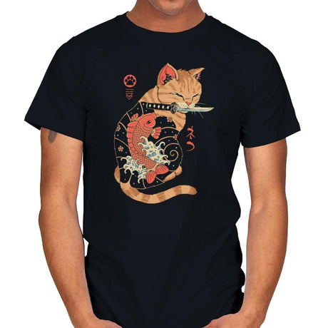 Carp Tattooed Cat - Mens T-Shirts RIPT Apparel Small / Black