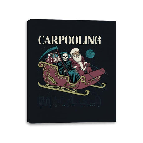Carpooling - Canvas Wraps Canvas Wraps RIPT Apparel 11x14 / Black