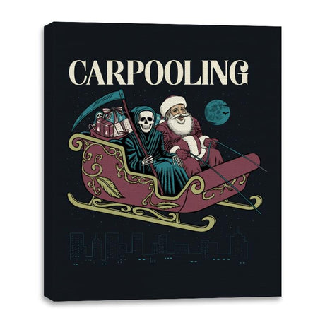 Carpooling - Canvas Wraps Canvas Wraps RIPT Apparel 16x20 / Black