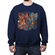 Cartoon Clash! - Crew Neck Sweatshirt Crew Neck Sweatshirt RIPT Apparel Small / Navy