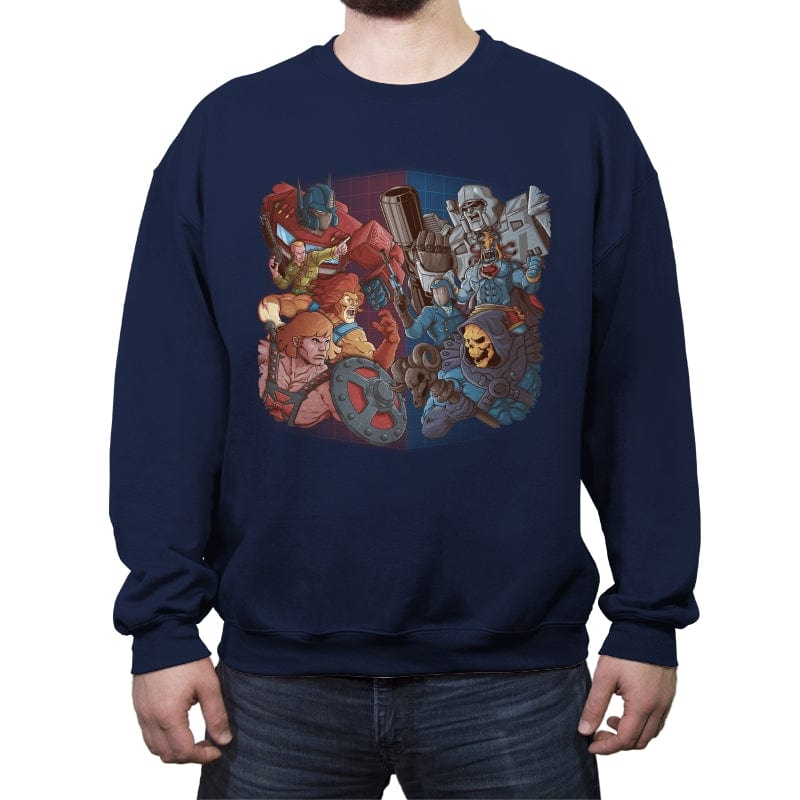 Cartoon Clash! - Crew Neck Sweatshirt Crew Neck Sweatshirt RIPT Apparel Small / Navy