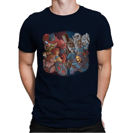 Cartoon Clash! - Mens Premium T-Shirts RIPT Apparel Small / Midnight Navy