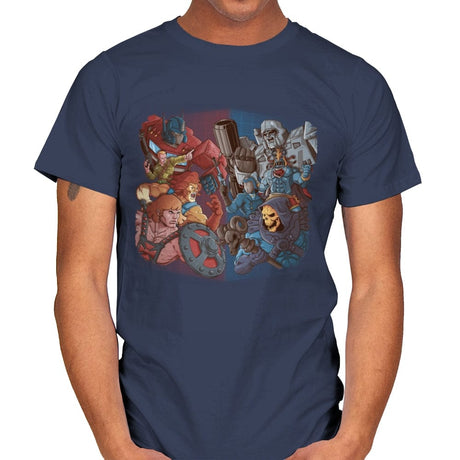Cartoon Clash! - Mens T-Shirts RIPT Apparel Small / Navy