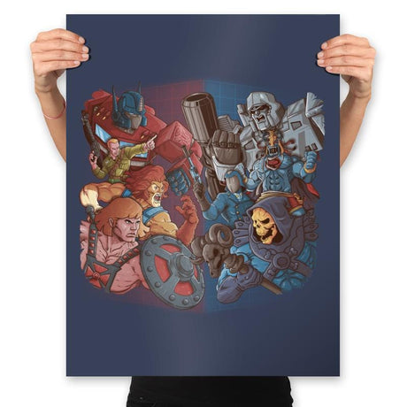 Cartoon Clash! - Prints Posters RIPT Apparel 18x24 / Navy