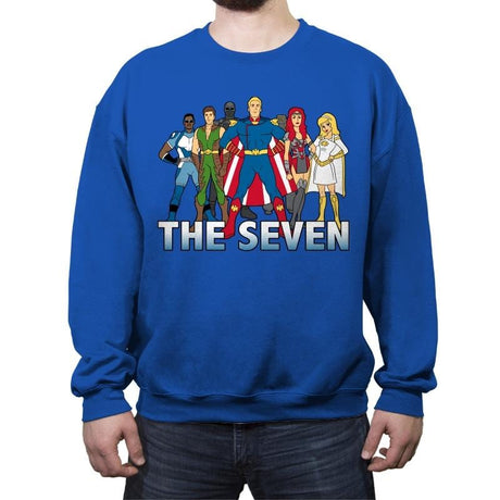 Cartoon Seven - Crew Neck Sweatshirt Crew Neck Sweatshirt RIPT Apparel Small / Royal