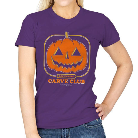 Carve Club - Womens T-Shirts RIPT Apparel Small / Purple