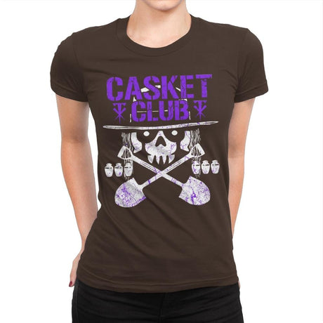 CASKET CLUB Exclusive - Womens Premium T-Shirts RIPT Apparel Small / Dark Chocolate