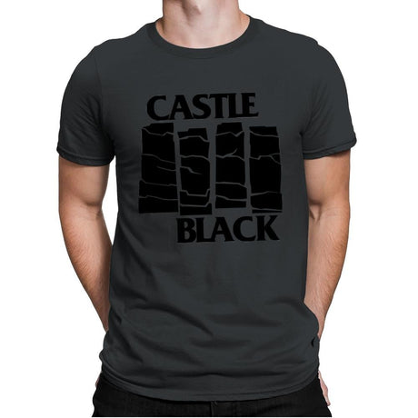 Castle Black Flag - Mens Premium T-Shirts RIPT Apparel Small / Heavy Metal