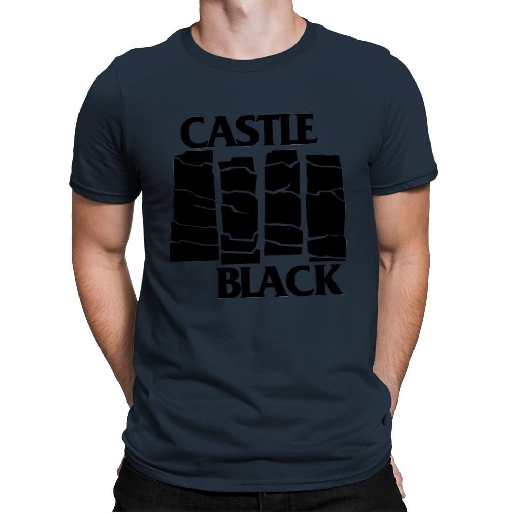 Castle Black Flag - Mens Premium T-Shirts RIPT Apparel Small / Indigo