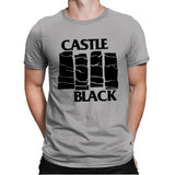 Castle Black Flag - Mens Premium T-Shirts RIPT Apparel Small / Light Grey