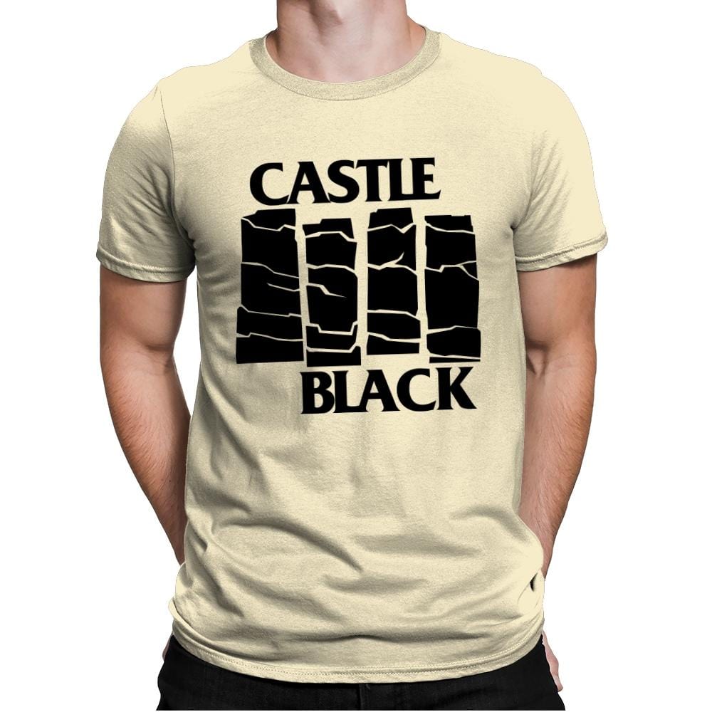 Castle Black Flag - Mens Premium T-Shirts RIPT Apparel Small / Natural