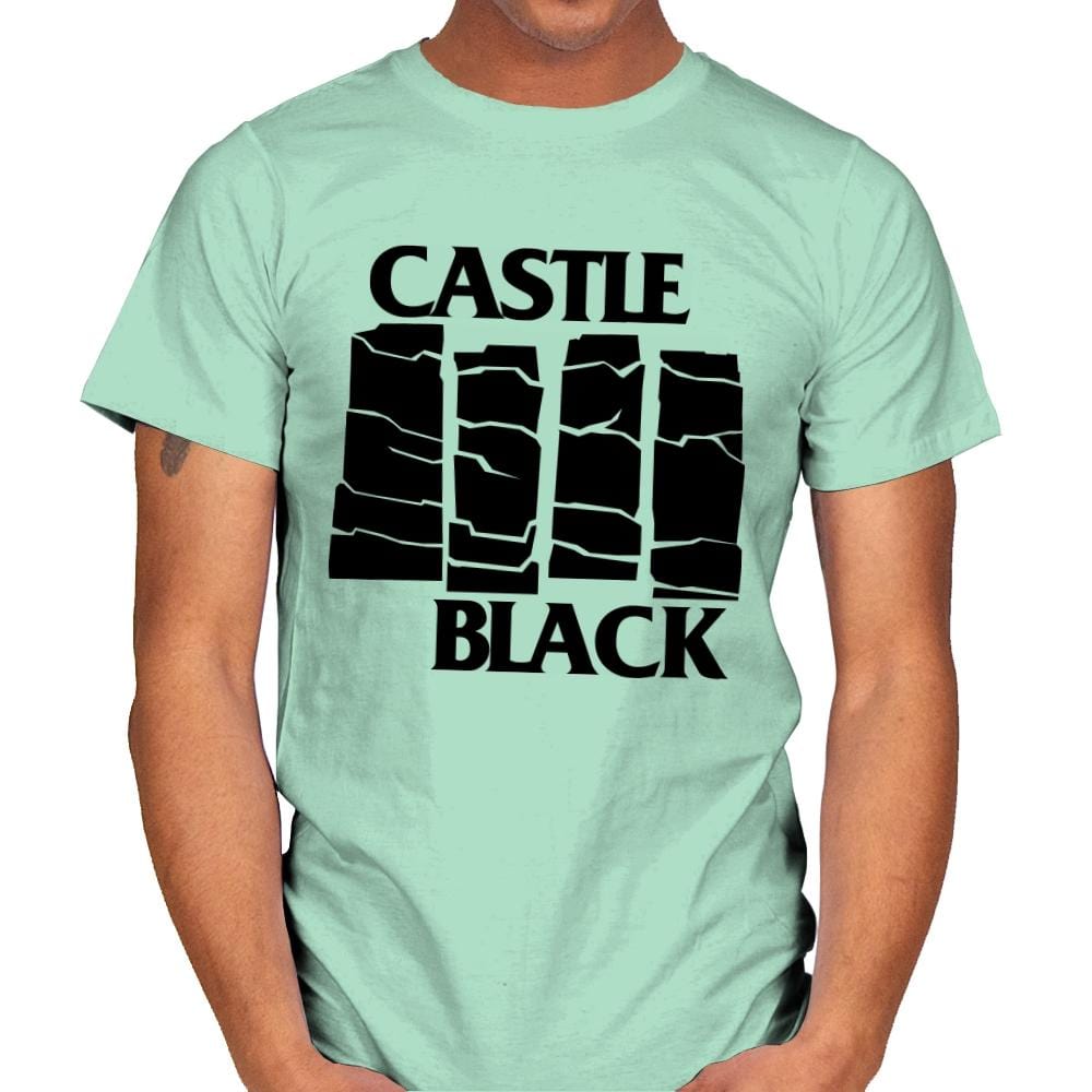 Castle Black Flag - Mens T-Shirts RIPT Apparel Small / Mint Green