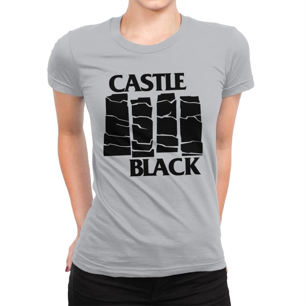 Castle Black Flag - Womens Premium T-Shirts RIPT Apparel Small / Heather Grey