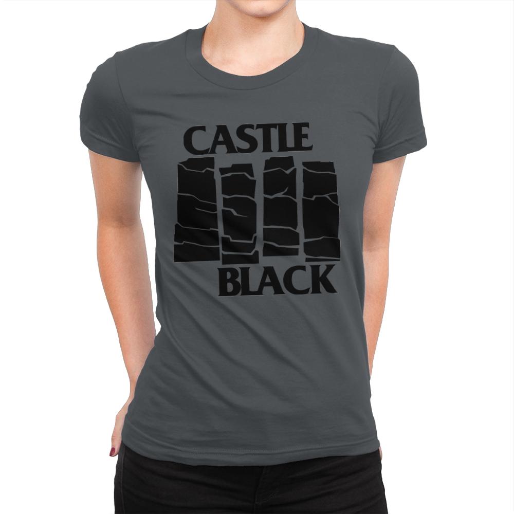 Castle Black Flag - Womens Premium T-Shirts RIPT Apparel Small / Heavy Metal