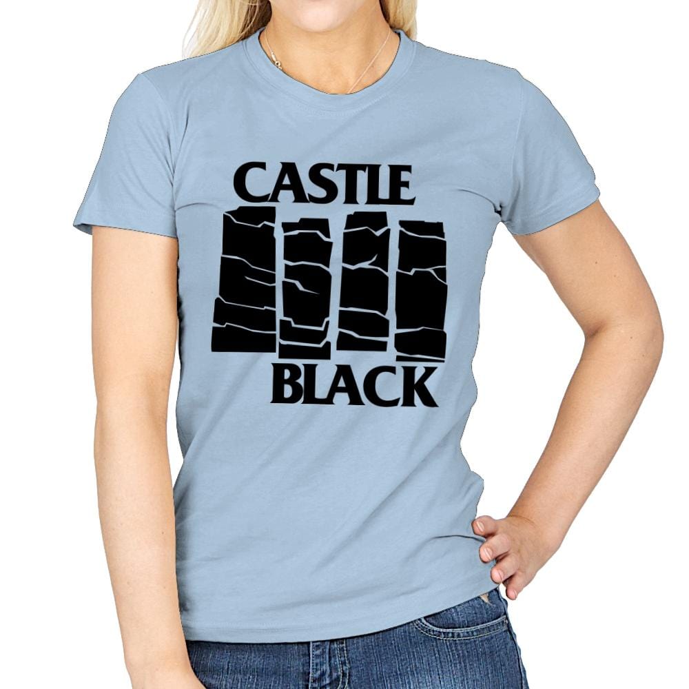 Castle Black Flag - Womens T-Shirts RIPT Apparel Small / Light Blue