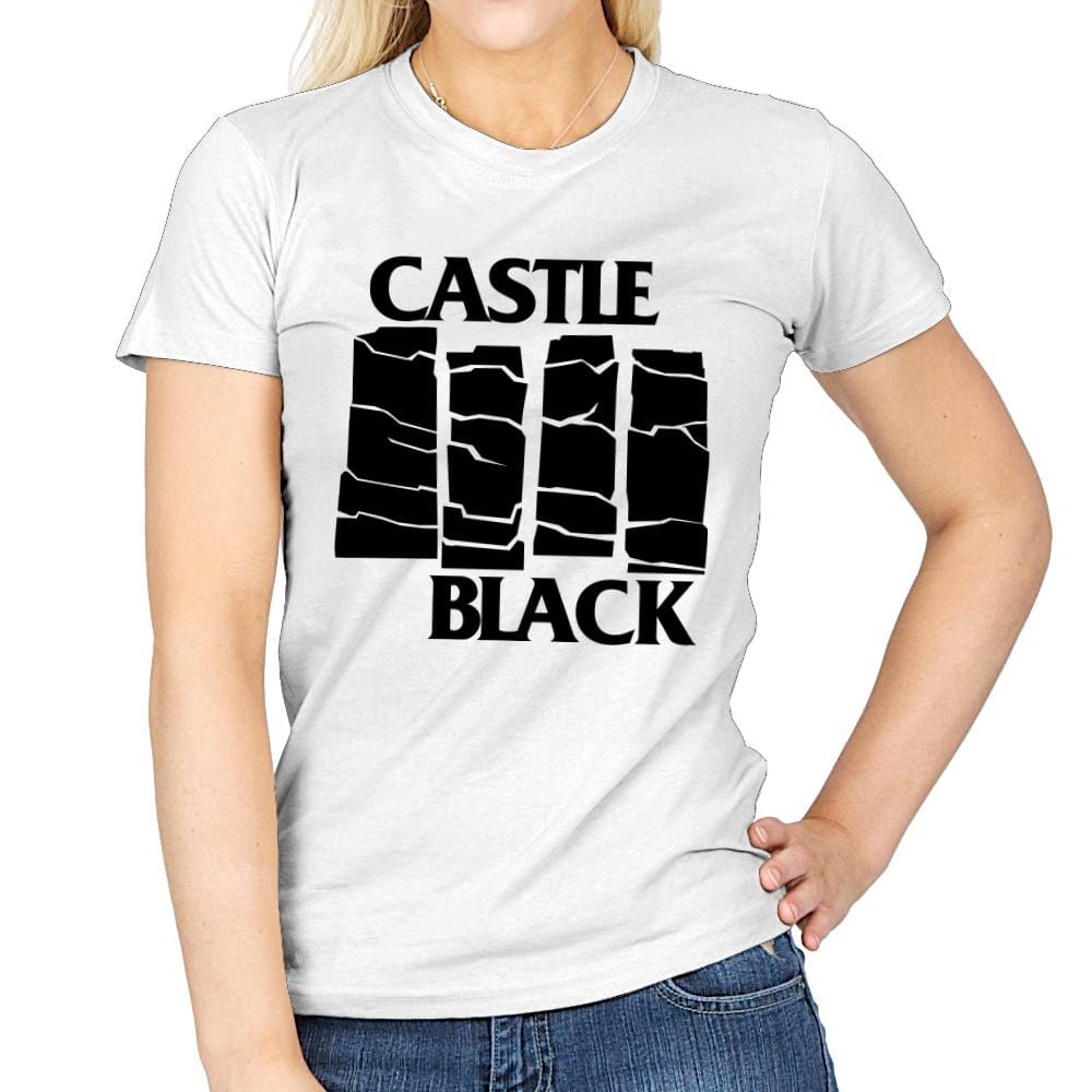 Castle Black Flag - Womens T-Shirts RIPT Apparel Small / White