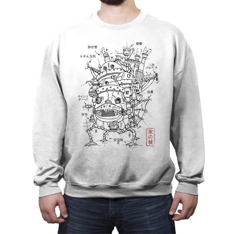 Castle Plan - Crew Neck Sweatshirt Crew Neck Sweatshirt RIPT Apparel Small / White