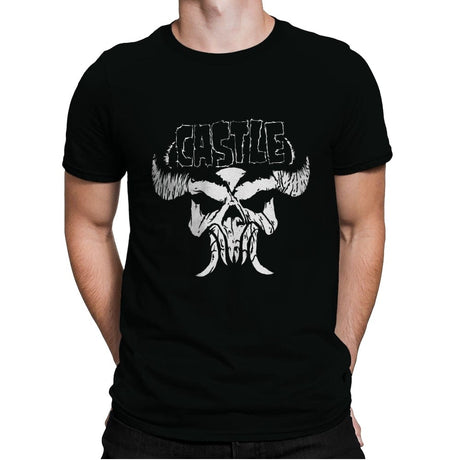Castle Skull - Mens Premium T-Shirts RIPT Apparel Small / Black