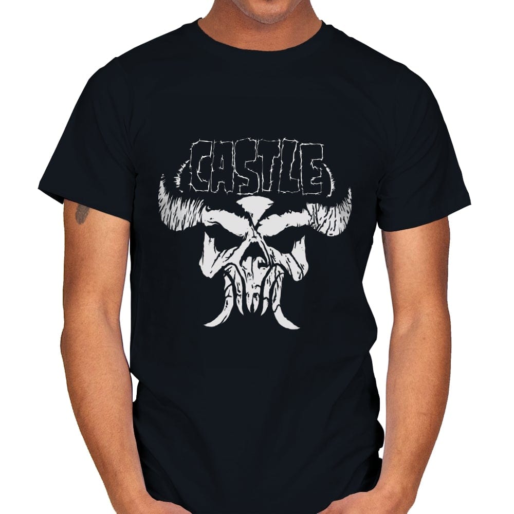 Castle Skull - Mens T-Shirts RIPT Apparel Small / Black