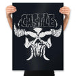 Castle Skull - Prints Posters RIPT Apparel 18x24 / Black