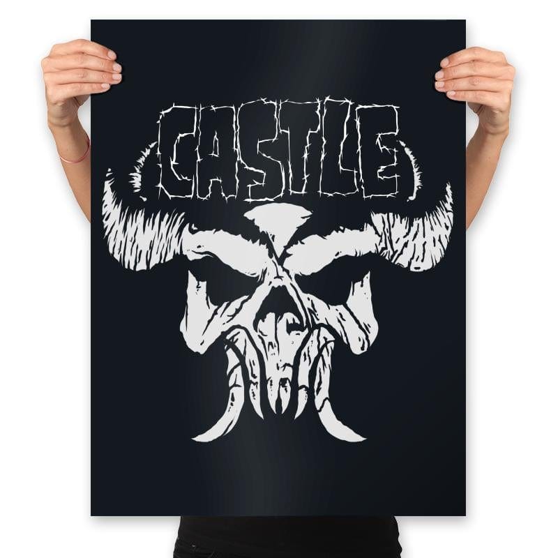 Castle Skull - Prints Posters RIPT Apparel 18x24 / Black